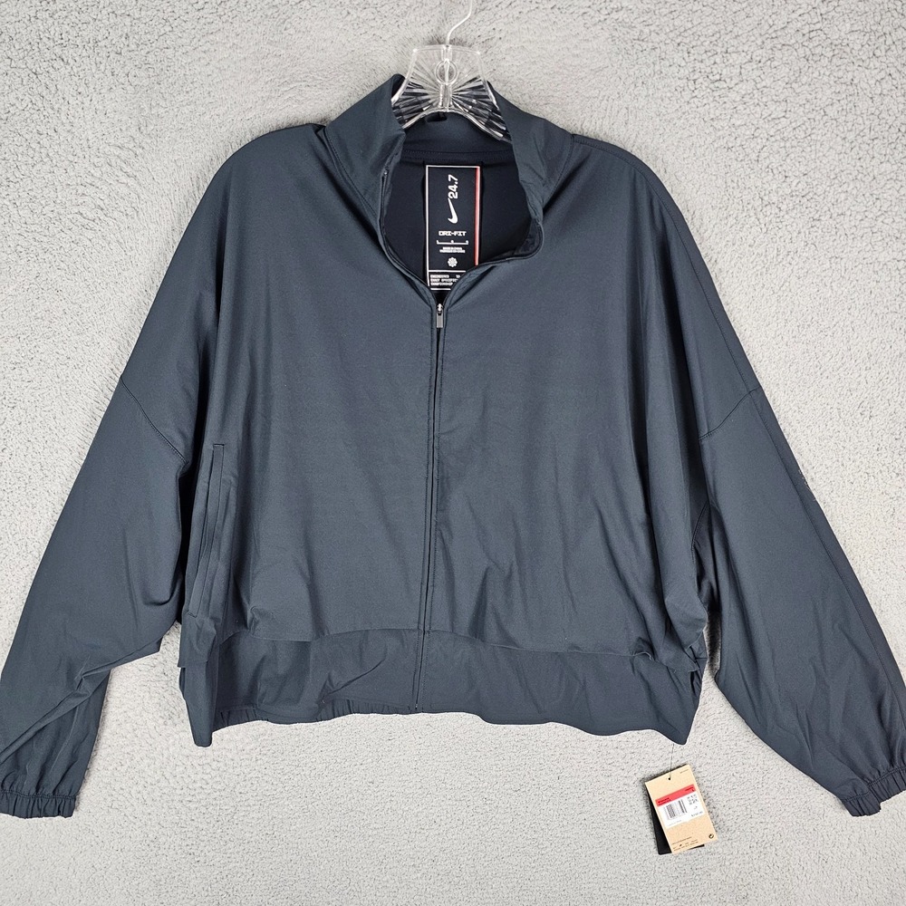 NEW Nike HJ0963-010 24.7 PerfectStretch Dri-Fit Oversized FZ Jacket Women's L